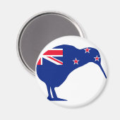 Aimant Drapeau néo-zélandais avec Kiwi SIlhouette (Recto/Verso)