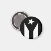 Aimant Drapeau noir de Porto Rico (Recto/Verso)