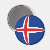 Aimant drapeau œil de poisson d'Islande (Recto/Verso)