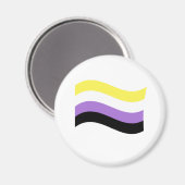Aimant Drapeau ondoyant non binaire (Recto/Verso)