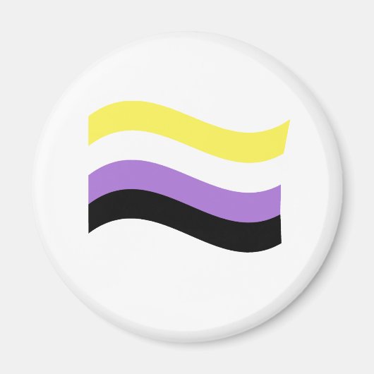 Aimant Drapeau ondoyant non binaire (Devant)