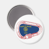 Aimant Drapeau Oregon Escalade carabiner (Recto/Verso)