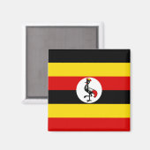 Aimant Drapeau ougandais (Ouganda) (Recto/Verso)