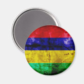 Aimant Drapeau patiné Maurice (Recto/Verso)