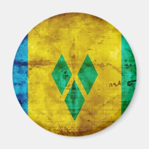 Aimant Drapeau patiné Saint-Vincent