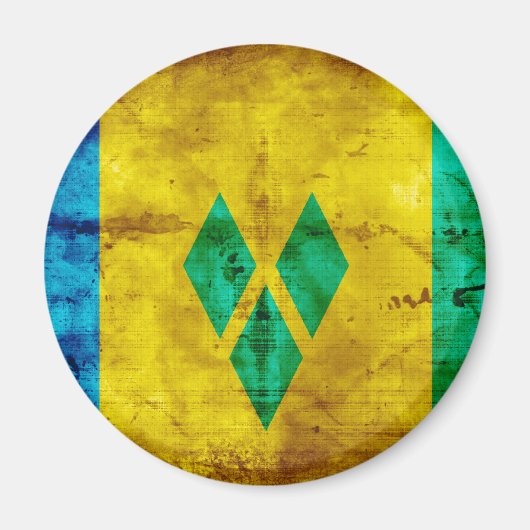 Aimant Drapeau patiné Saint-Vincent (Devant)