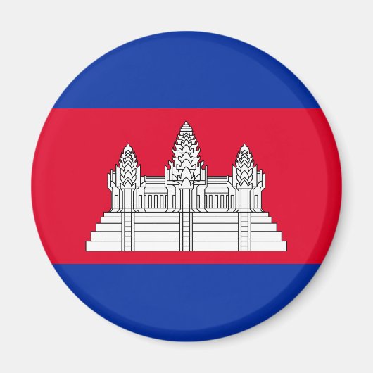 Aimant Drapeau patriotique cambodgien (Devant)