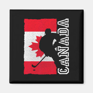 Aimant Drapeau patriotique canadien de hockey