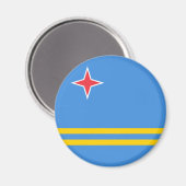 Aimant Drapeau patriotique d'Aruba (Recto/Verso)