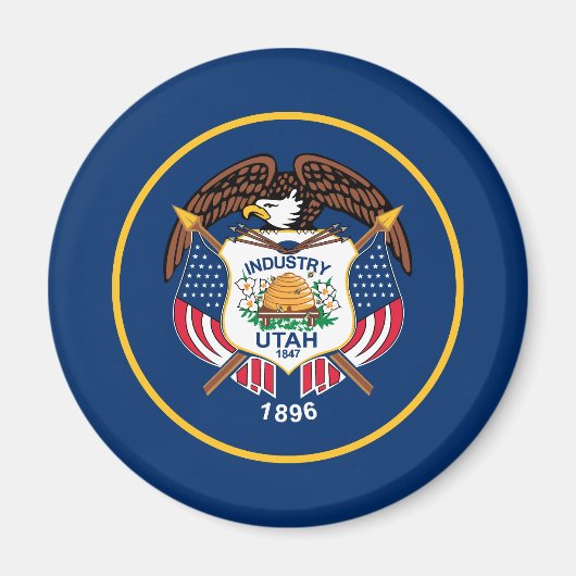 Aimant Drapeau patriotique de l'État de l'Utah (Devant)