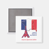 Aimant Drapeau patriotique français BASTILLE DAME (Recto/Verso)