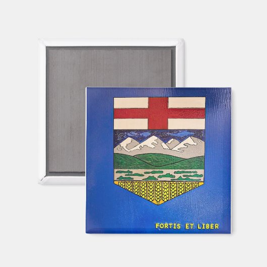 Aimant Drapeau peint de l'Alberta (Recto/Verso)