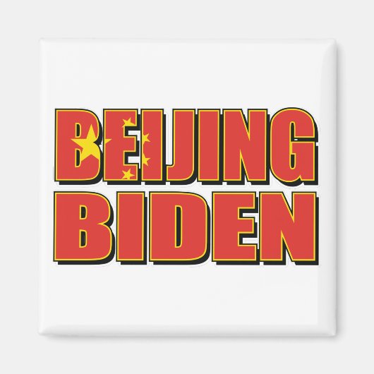 Aimant Drapeau Pékin-Biden-Chine. (Devant)