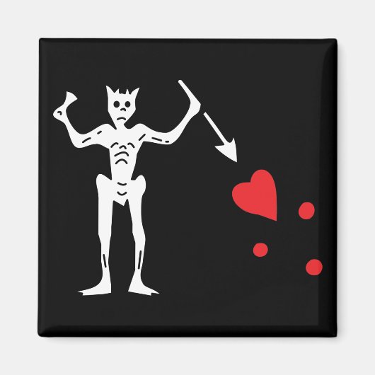 Aimant Drapeau pirate de Barbe Noire (Devant)