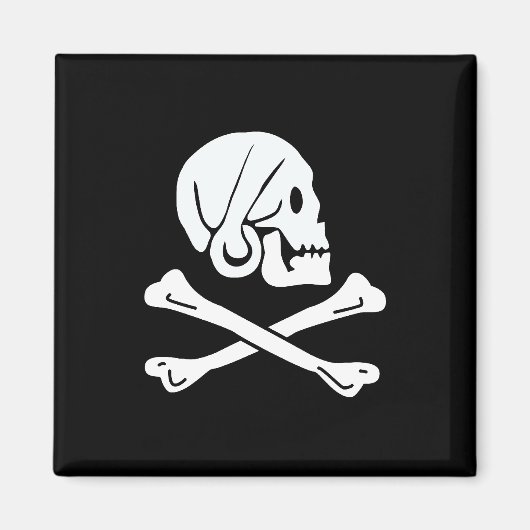 Aimant Drapeau pirate - Jolly roger (Devant)