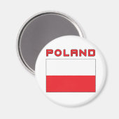 Aimant Drapeau polonais avec la Pologne (Recto/Verso)