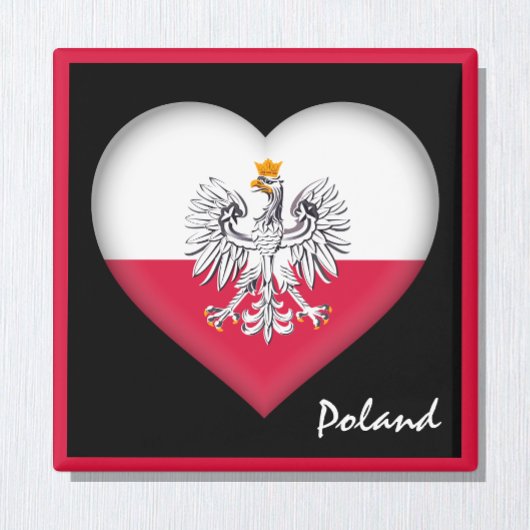 Aimant Drapeau polonais & Coeur Pologne vacances, voyage 