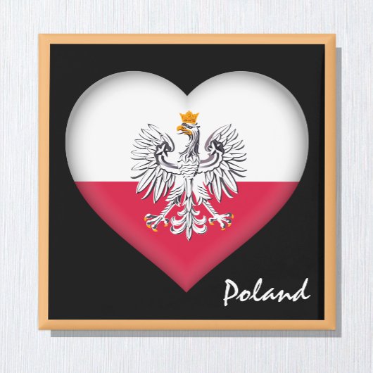Aimant Drapeau polonais et fête du Coeur de Pologne, voya