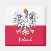 Aimant Drapeau polonais et vacances en Pologne, voyage /s (Devant)