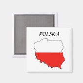 Aimant Drapeau polonais "Polska" (Recto/Verso)