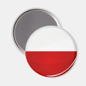 Aimant Drapeau polonais rond brillant (Recto/Verso)