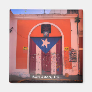 Aimant Drapeau Porto-Ricain (Vieux San Juan, PR Street Ar