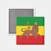 Aimant Drapeau rastafarien d'Ethiopie Lion de Juda Postca (Recto/Verso)