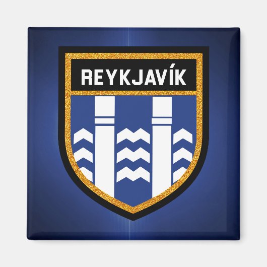 Aimant Drapeau Reykjavík (Devant)