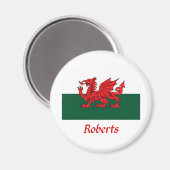 Aimant Drapeau Roberts Welsh (Recto/Verso)