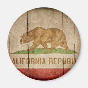 Aimant Drapeau robuste de la Californie du bois