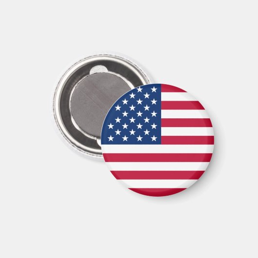 Aimant Drapeau rond américain (Recto/Verso)