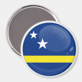 Aimant Drapeau rond de Curaçao (Recto/Verso)