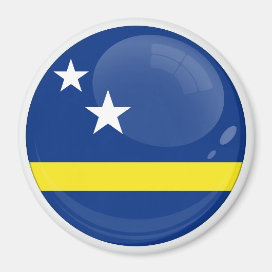 Aimant Drapeau rond de Curaçao (Devant)