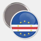 Aimant Drapeau rond en forme d'icône du Cap-Vert (Recto/Verso)
