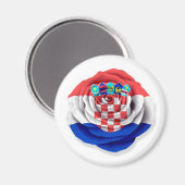 Aimant Drapeau Rose croate blanc (Recto/Verso)