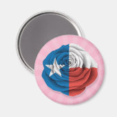 Aimant Drapeau Rose du Texas sur rose (Recto/Verso)