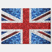 Aimant Drapeau rouge bleu blanc brillant parties scintill (Recto)