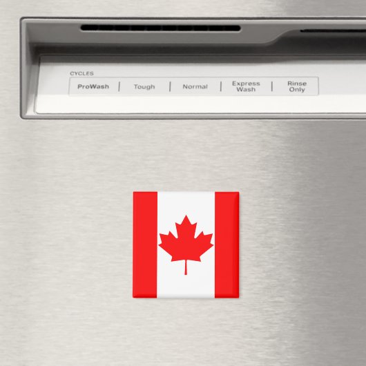 Aimant Drapeau rouge clair Feuille d'érable Canada (In Situ (Lave-vaisselle))