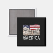 Aimant Drapeau Rushmore du 45e Rushmore Mount American (Recto/Verso)