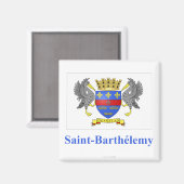 Aimant Drapeau Saint Barthélemy avec nom en français (Recto/Verso)