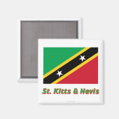 Aimant Drapeau Saint-Kitts-et-Nevis avec nom (Recto/Verso)