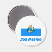 Aimant Drapeau Saint-Marin avec nom (Recto/Verso)