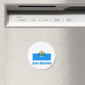 Aimant Drapeau Saint-Marin avec nom (In Situ (Lave-vaisselle))