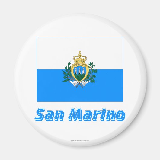Aimant Drapeau Saint-Marin avec nom (Devant)