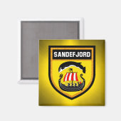 Aimant Drapeau Sandefjord (Recto/Verso)