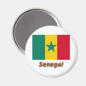 Aimant Drapeau Sénégal avec nom (Recto/Verso)