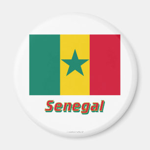 Aimant Drapeau Sénégal avec nom