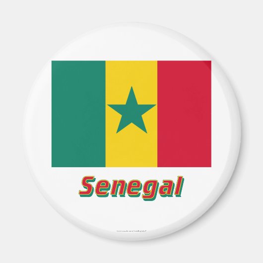 Aimant Drapeau Sénégal avec nom (Devant)