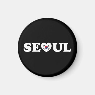 Aimant Drapeau Seoul Love Heart Taegeukgi