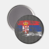 Aimant Drapeau serbe cool (Recto/Verso)